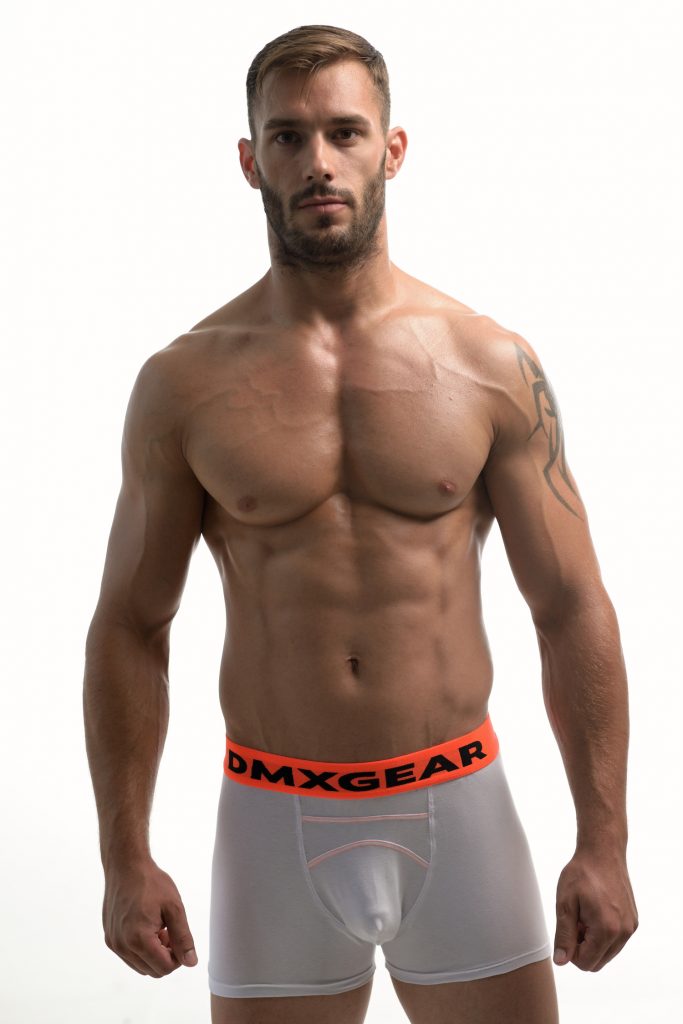 dmxgear underwear mens cotton white boxer briefs anatomically fit collection