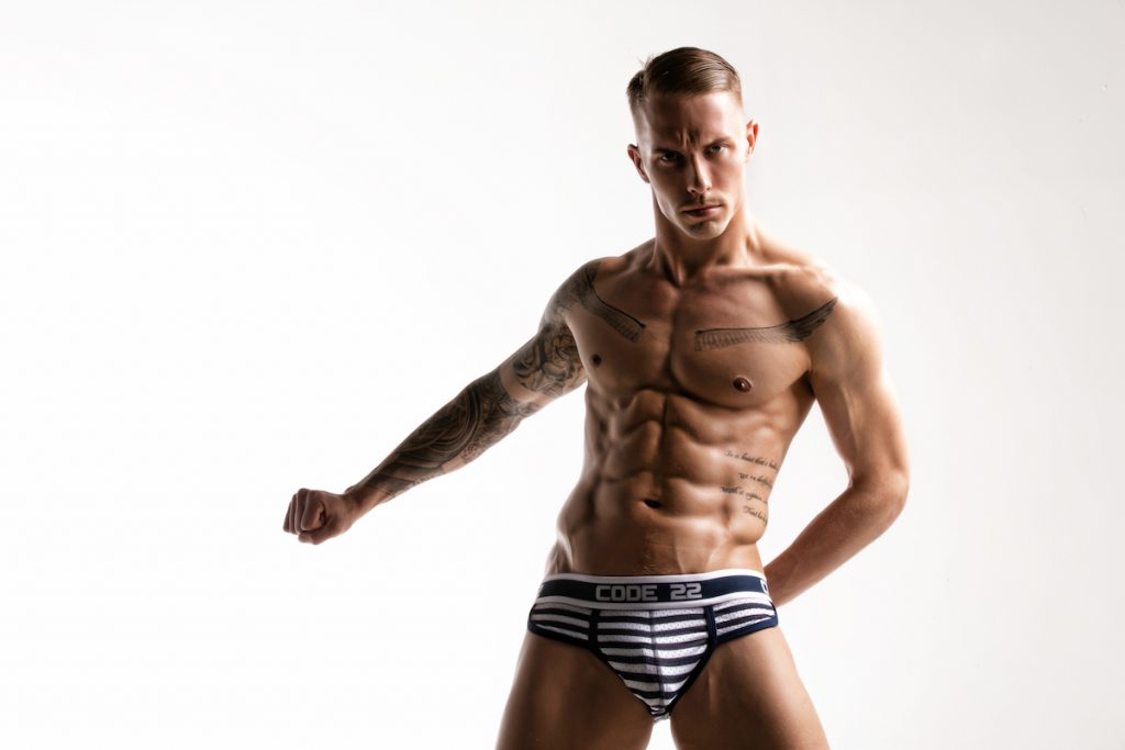 CODE 22 underwear - Naval Briefs - Model Tomi Lappi by Joan Crisol