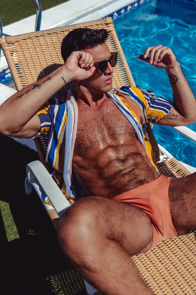 Juan de la tore in Aronik swimwear