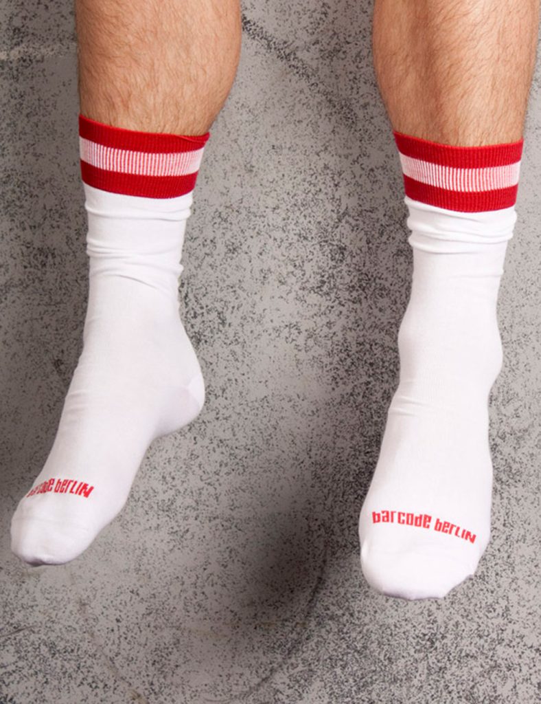 Barcode Berlin - City Socks white with red