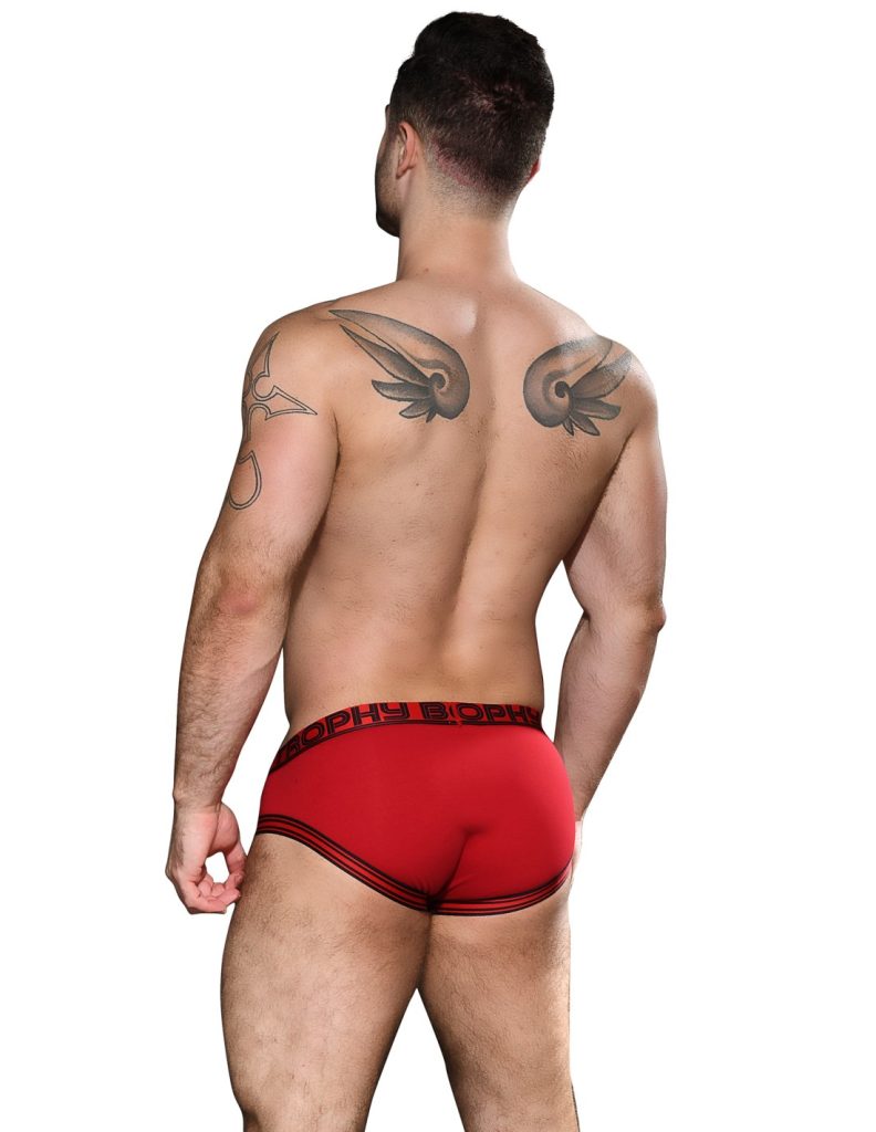 Small Red Andrew Christian Trophy Boy Mesh Brief Jock