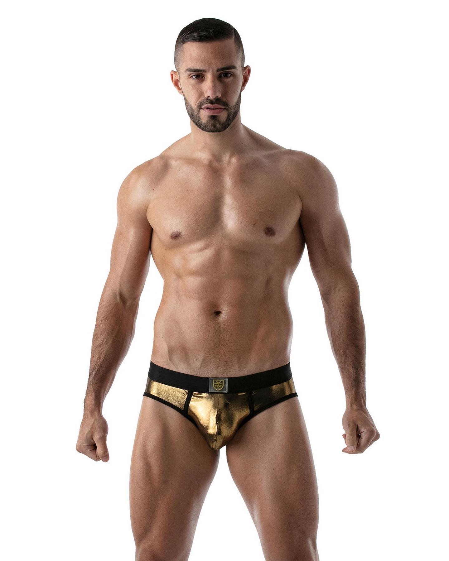 Go for gold! Top-quality briefs made with a technical coated fabric that stretches and shines like a star! Get it today:
_____
https://menandunderwear.com/shop/underwear/tof-paris-metal-briefs-golden-