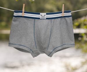 Bluebuck underwear mens-underwear-organic-cotton-grey-trunk-blue-stitching