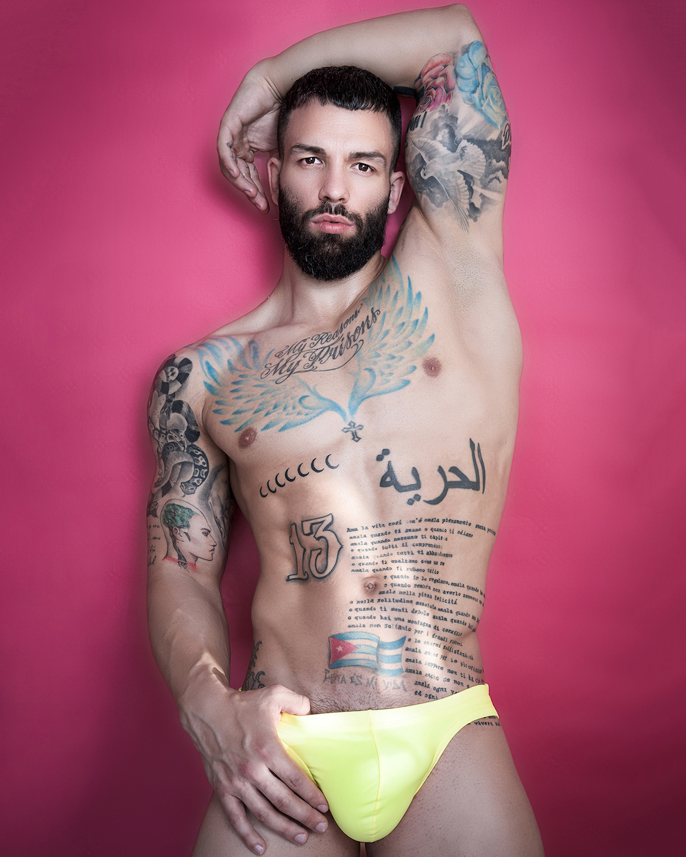 Model Gabriel by Kuros - Renny Rojas swimwear