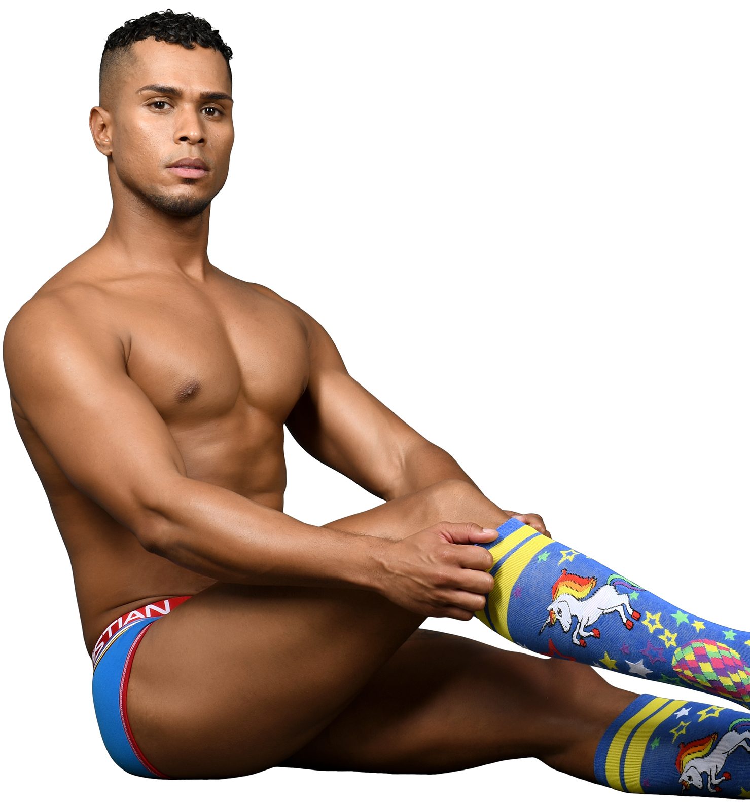 Andrew Christian - socks - Disco Unicorn Rainbow Star