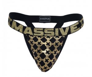 Andrew Christian - Massive Chain Y-Back Thong - Black Gold