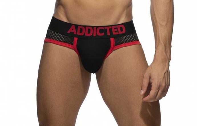 Addicted - Cotton Mesh Brief - Black