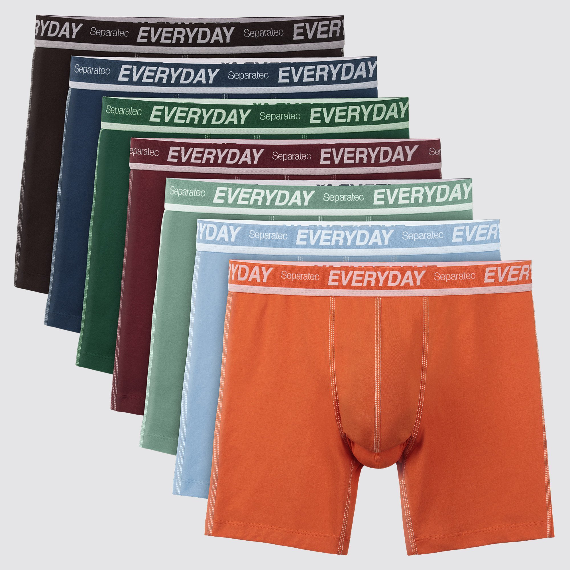 Undewear Review: Separatec - Colorful Cotton Boxer Briefs with Everyday  Logo 7 Pack
