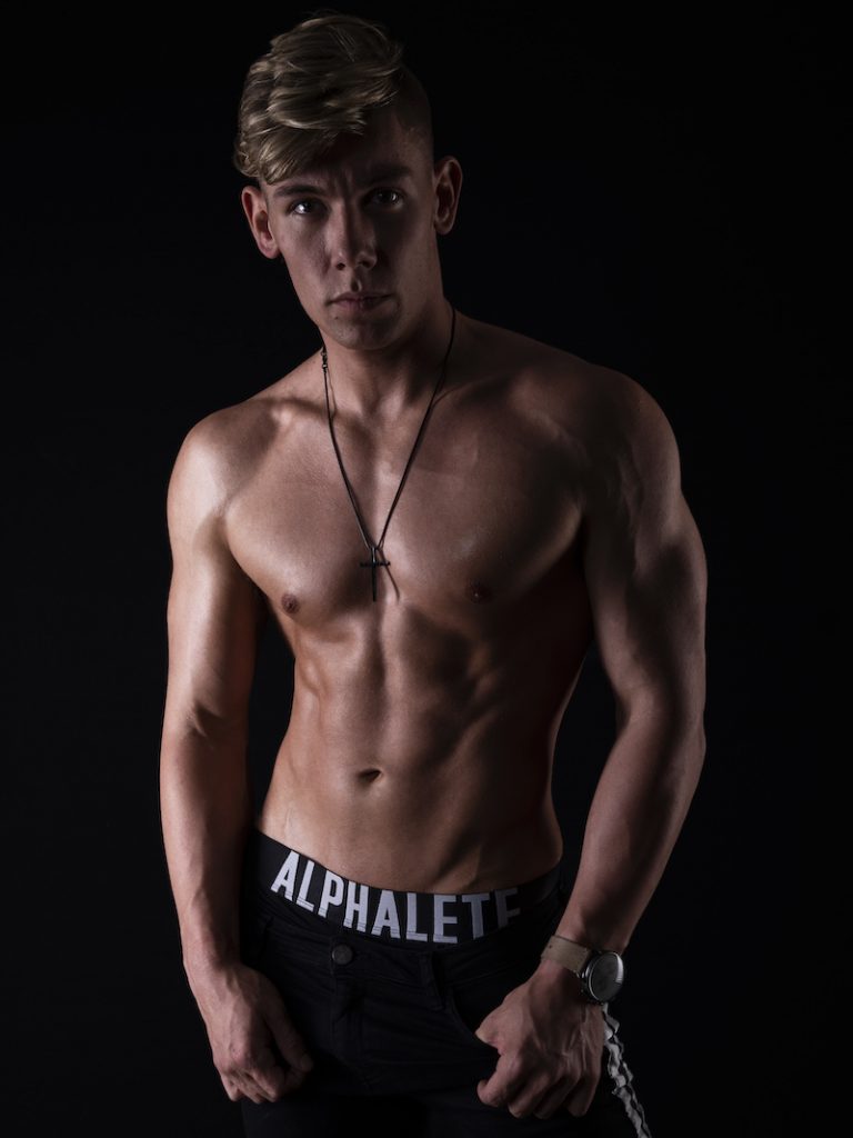 Chris Monasmith photographed by Bradley French Alphalete underwear
