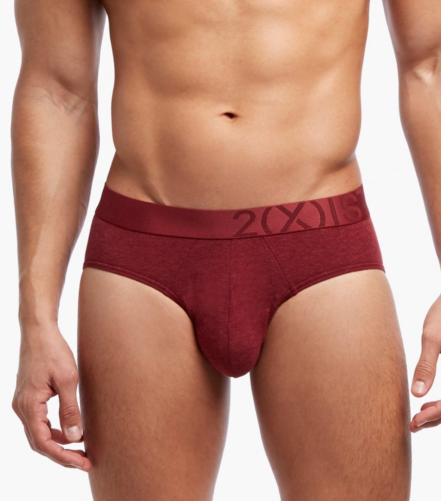 2XIST underwear - Pima Flex Stretch No Show Brief - Ruby Wine