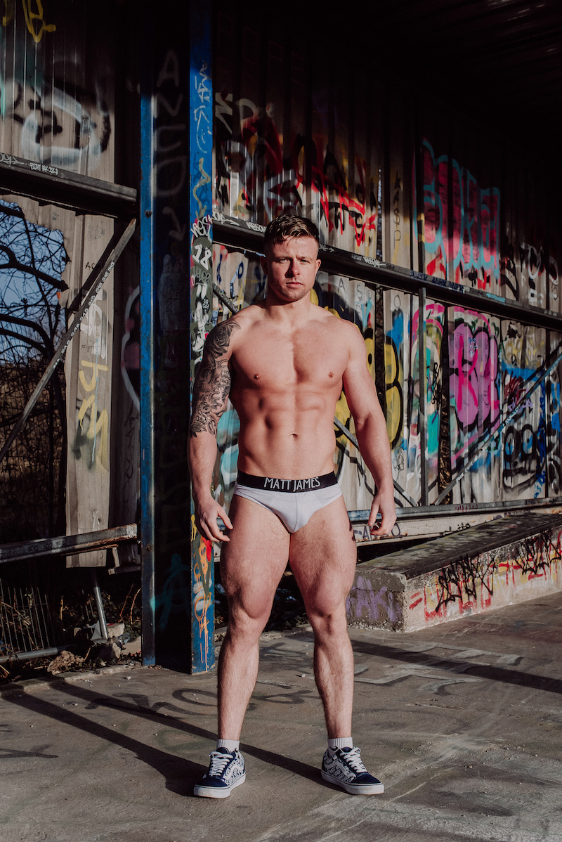 ...collaborated with model Jonny McComb for an editorial featuring briefs a...