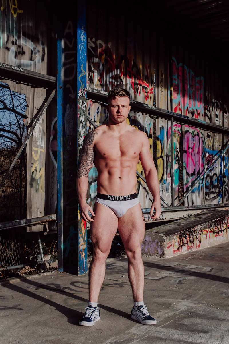 Male model for underwear shooting.