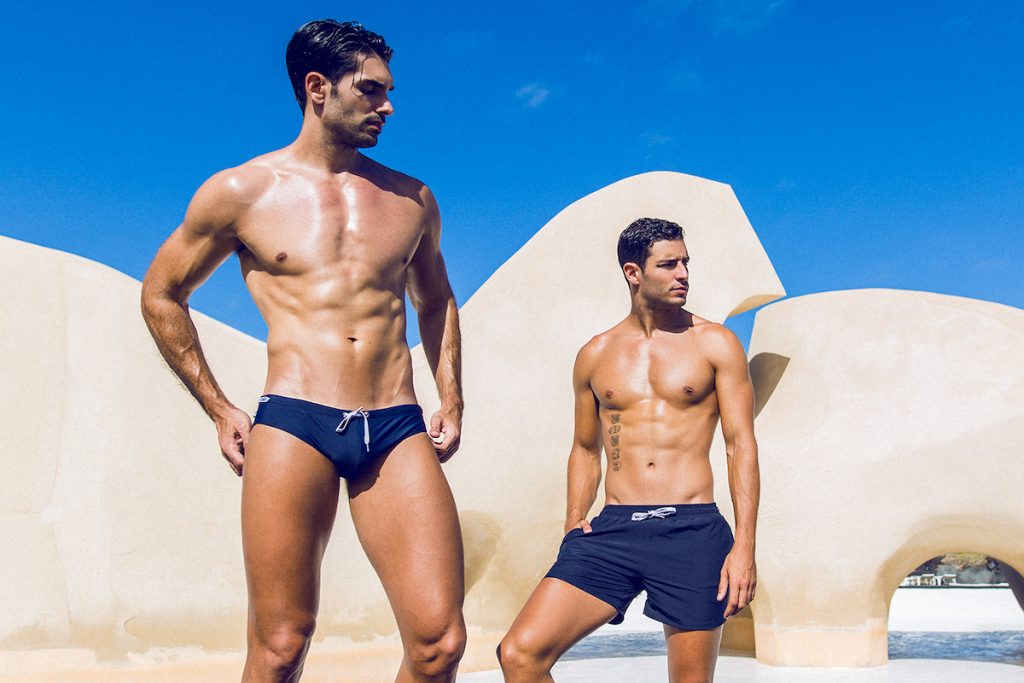 Teamm8 swimwear models Carlos and Alberto
