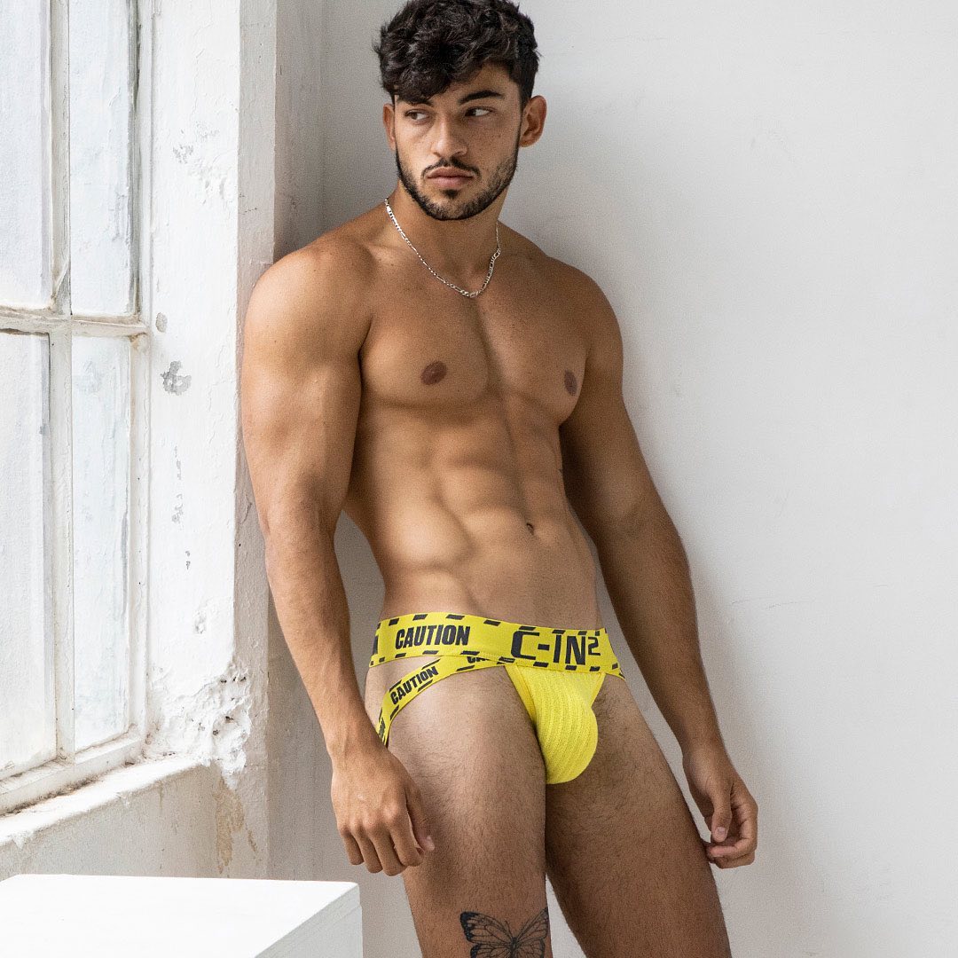 C-IN2 underwear - Caution jock yellow