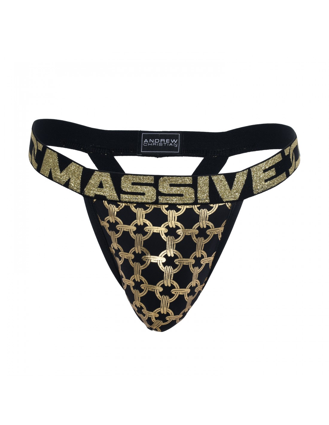 Andrew Christian - Massive Chain Y-Back Thong - Black Gold