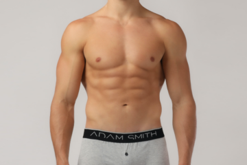 Adam Smith - Button Front Boxer Trunks - Grey